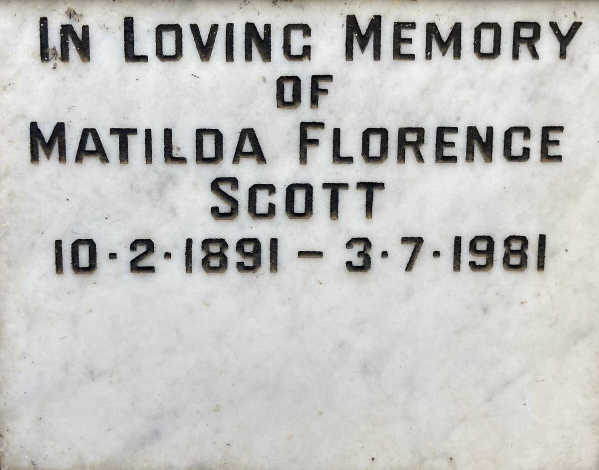 SCOTT Matilda Florence 1891-1981