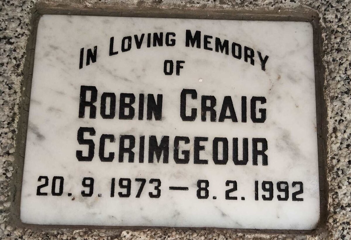 SCRIMGEOUR Robin Craig 1973-1992