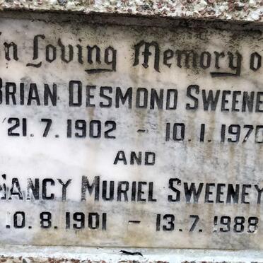 SWEENEY Brian Desmond 1902-1970 & Nancy Muriel 1901-1988