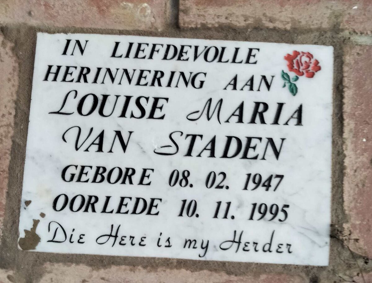 STADEN Louise Maria, van 1947-1995