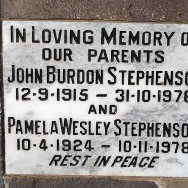 STEPHENSON John Burdon 1915-1976 & Pamela Wesley 1924-1978