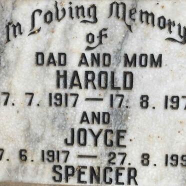 SPENCER Harold 1917-1972 & Joyce 1917-1994