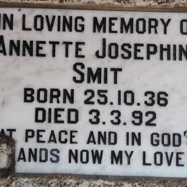 SMIT Annette Josephine 1936-1992