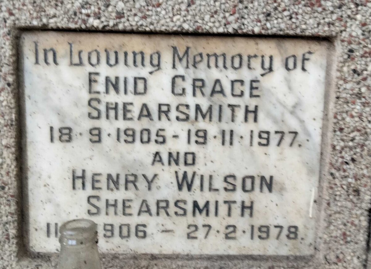 SHEARSMITH Henry Wilson 1906-1978 & Enid Grace 1905-1977