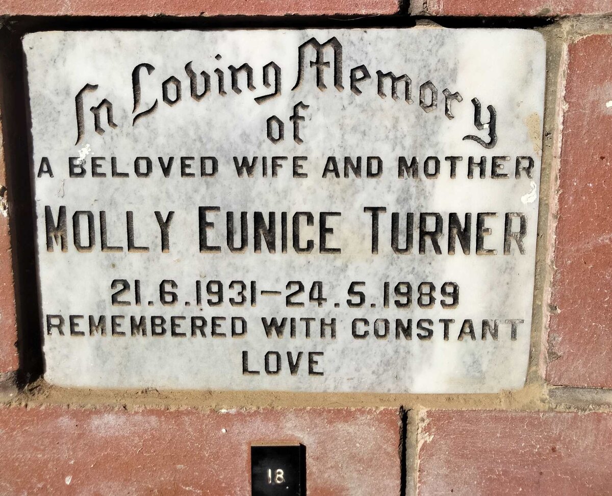 TURNER Molly Eunice 1931-1989