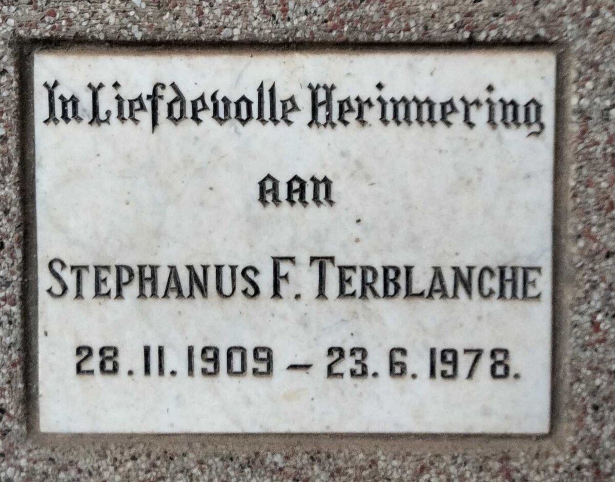 TERBLANCHE Stephanus F. 1909-1978