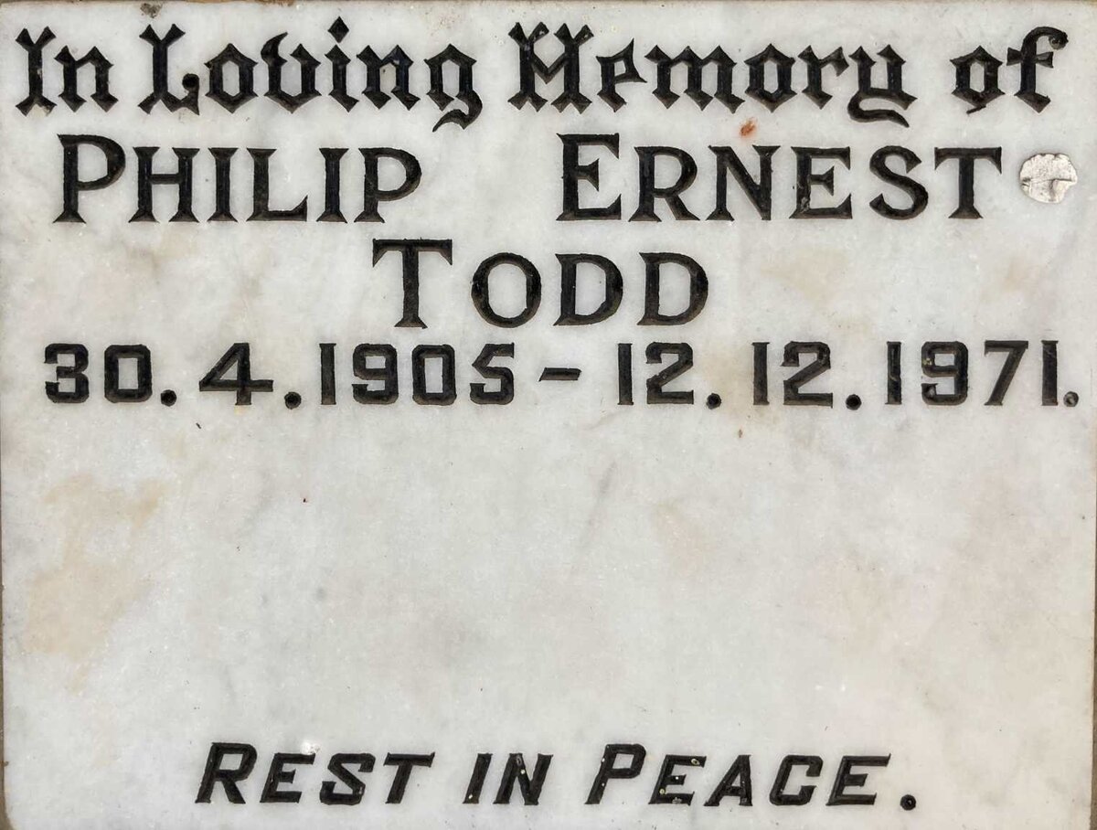TODD Philip Ernest 1905-1971