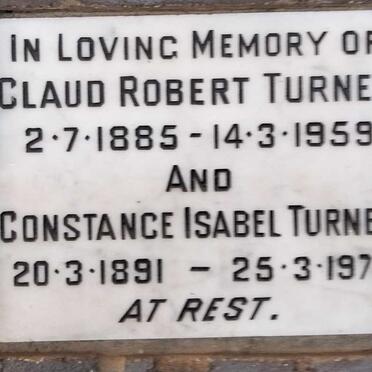 TURNER Claud Robert 1885-1959 & Constance Isabel 1891-1977