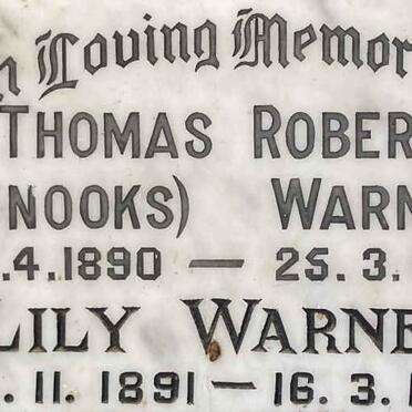 WARNER Thomas Roberts 1890-1964 & Lily 1891-1979