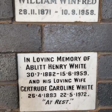 WHITE Ablitt Henry 1882-1959 & Gertrude Caroline 1883-1972