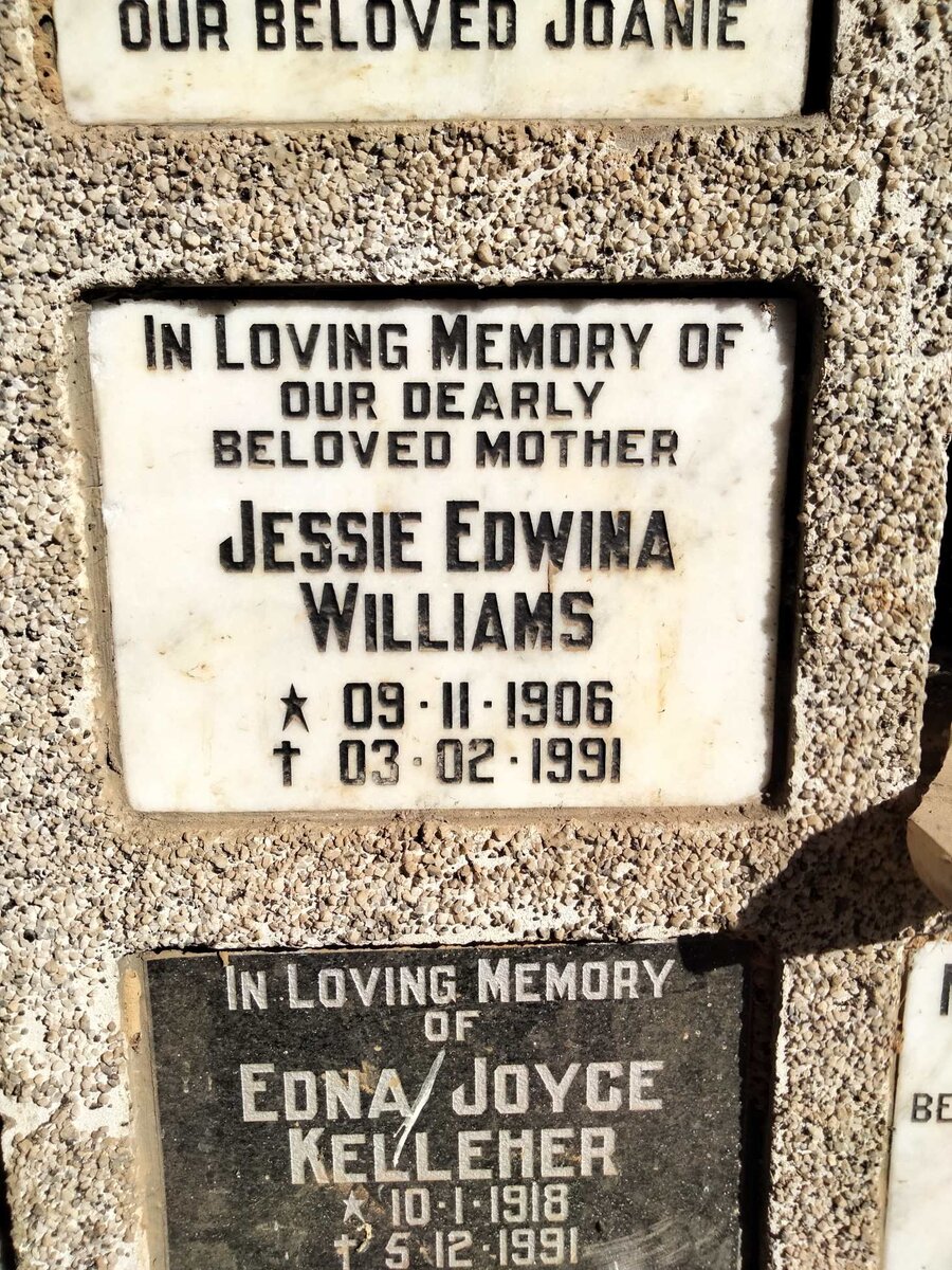 WILLIAMS Jessie Edwina 1906-1991
