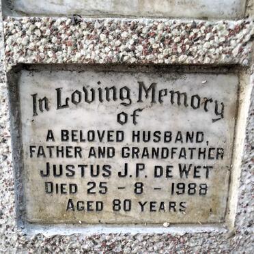 WET Justus J.P., de -1988