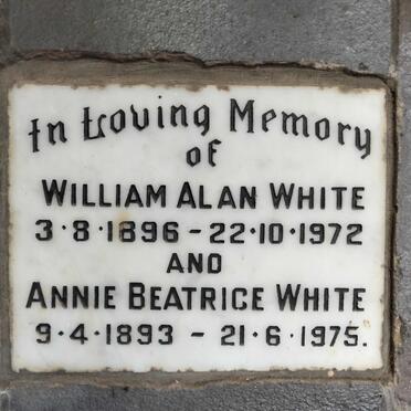 WHITE William Alan 1896-1972 & Annie Beatrice 1893-1975