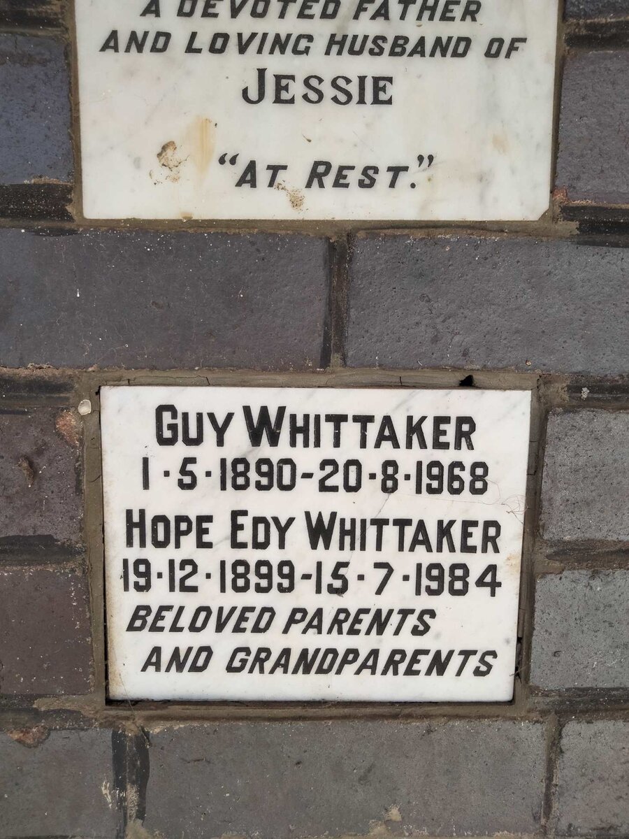 WHITTAKER Guy 1890-1968 & Hope Edy 1899-1984