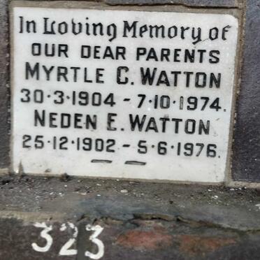 WATTON Neden E. 1902-1976 & Myrtle C. 1904-1974