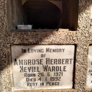 WARDLE Ambrose Herbert Neviel 1921-1992