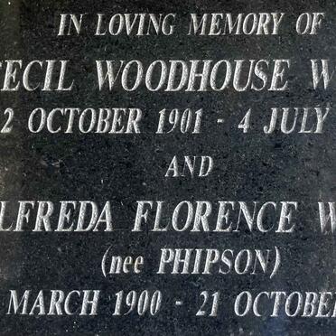 WOOD Cecil Woodhouse 1901-1995 & Alfreda Florence PHIPSON 1900-1979