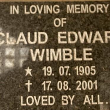 WIMBLE Claud Edward 1905-2001