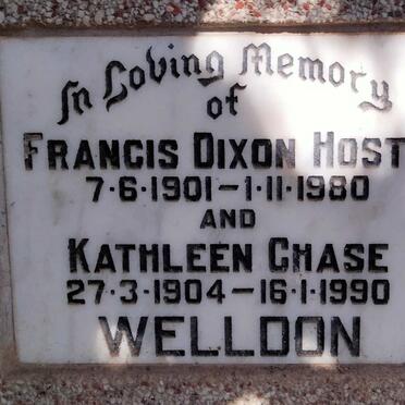 WELLDON Francis Dixon Hoste 1901-1980 & Kathleen Chase 1904-1990