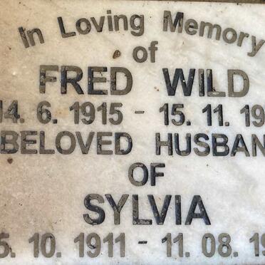WILD Fred 1915-1972 & Sylvia 1911-1997