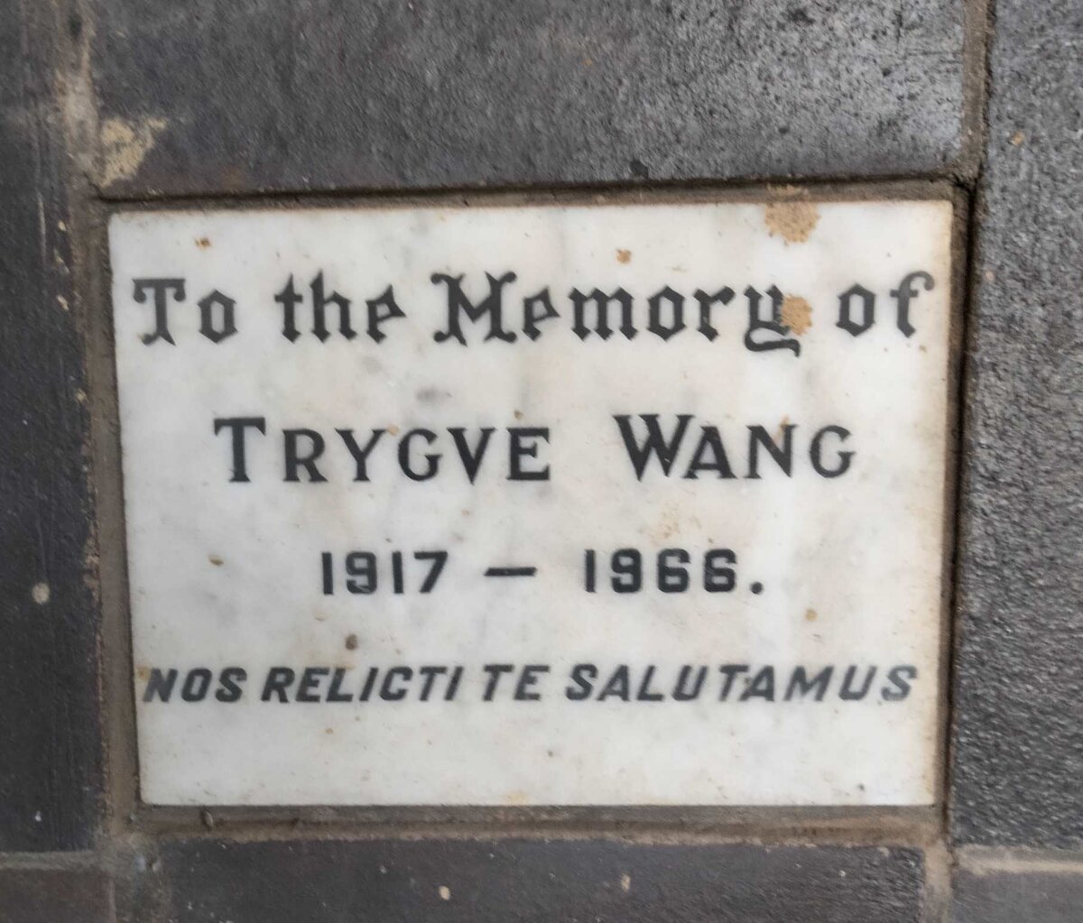 WANG Trygve 1917-1966