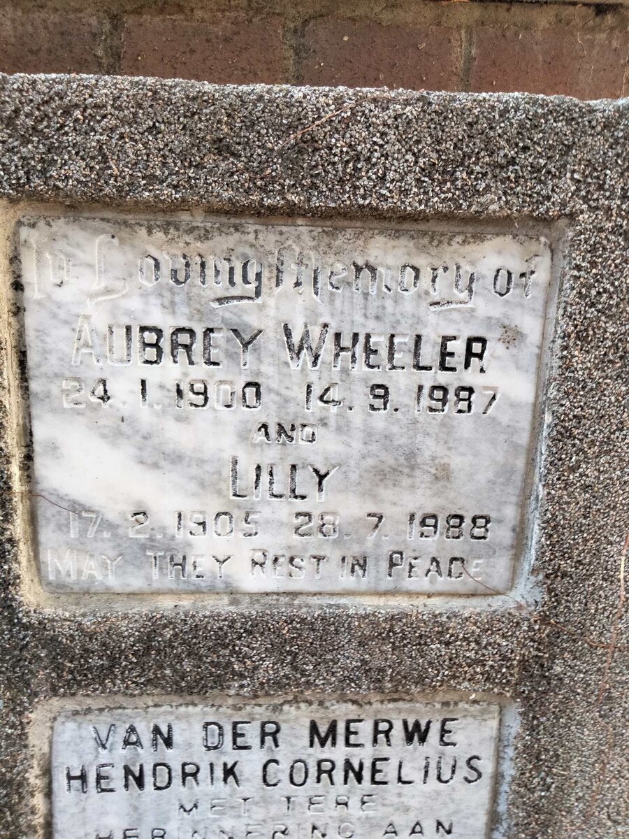 WHEELER Aubrey 1900-1987 & Lilly 1905-1988