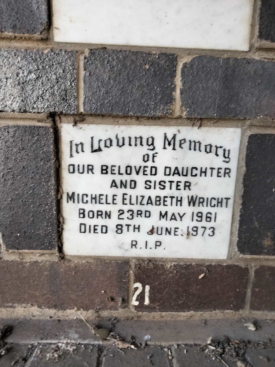 WRIGHT Michele Elizabeth 1961-1973