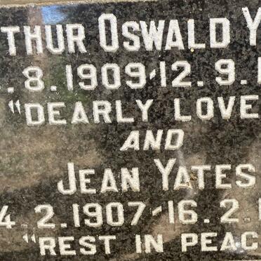 YATES Arthur Oswald 1909-1963 & Jean 1907-1992