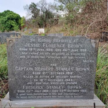 BROWN Frederick Stanley 1888-1968 & Jessie Florence 1888-1966 :: BROWN Herbert Stanley 1916-1943 