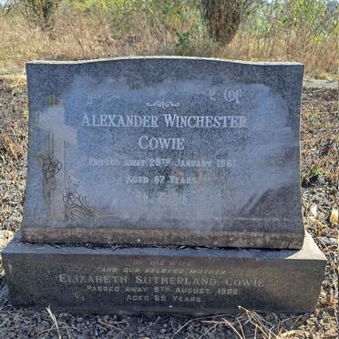 COWIE Alexander Winchester -1961 & Elizabeth Sutherland -1966