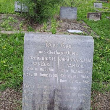 ECK Frederick H., van 1881-1952 & Johanna S.M.M. CLAASSEN 1884-1952