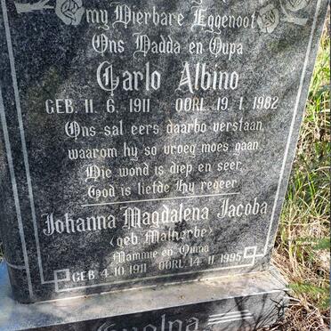 GUELPA Carlos Albino 1911-1982 & Johanna Magdalena Jacoba MALHERBE 1911-1995