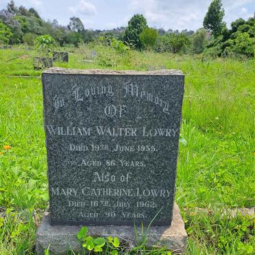 LOWRY William Walter -1955 & Mary Catherine -1962