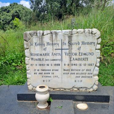 LAMBERTI Victor Edmund 1946-1967 :: WIMBLE Rosemarie Anita nee LAMBERTI 1943-1990