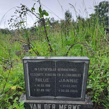 MERWE Phillis, van der 1910-1997 :: VAN DER MERWE Jannie 1921-2006 