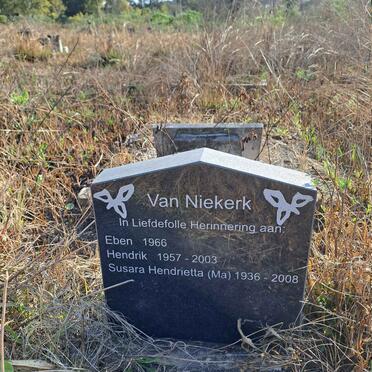 NIEKERK Eben, van -1966 :: NIEKERK Hendrik, van 1957-2003 :: NIEKERK Susara Henrietta, van 1936-2008