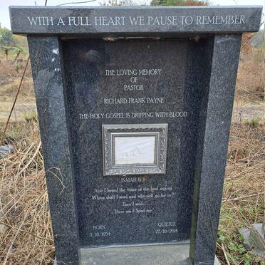 PAYNE Richard Frank 1954-2018