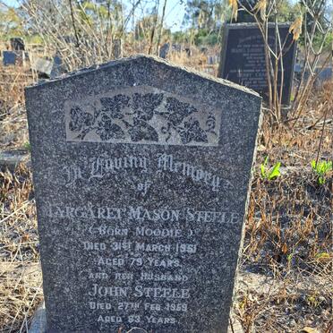 STEELE John -1959 & Margaret Mason MOODIE -1961