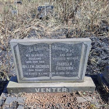 VENTER Willem Jacobus 1903-1981 & Isabella Frederika 1906-1993