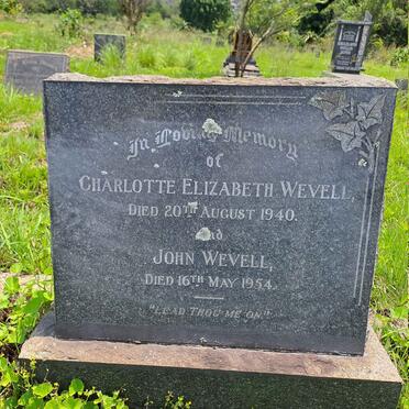 WEVELL John -1954 & Charlotte Elizabeth -1940