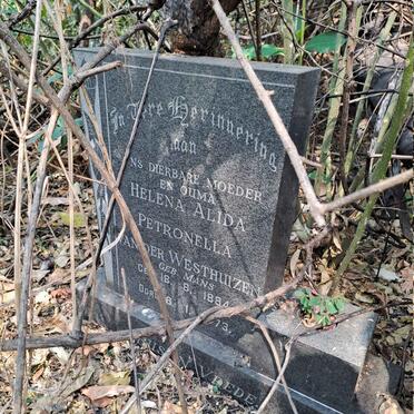 WESTHUIZEN Helena Alida Petronella, van der nee MANS 1884-1973