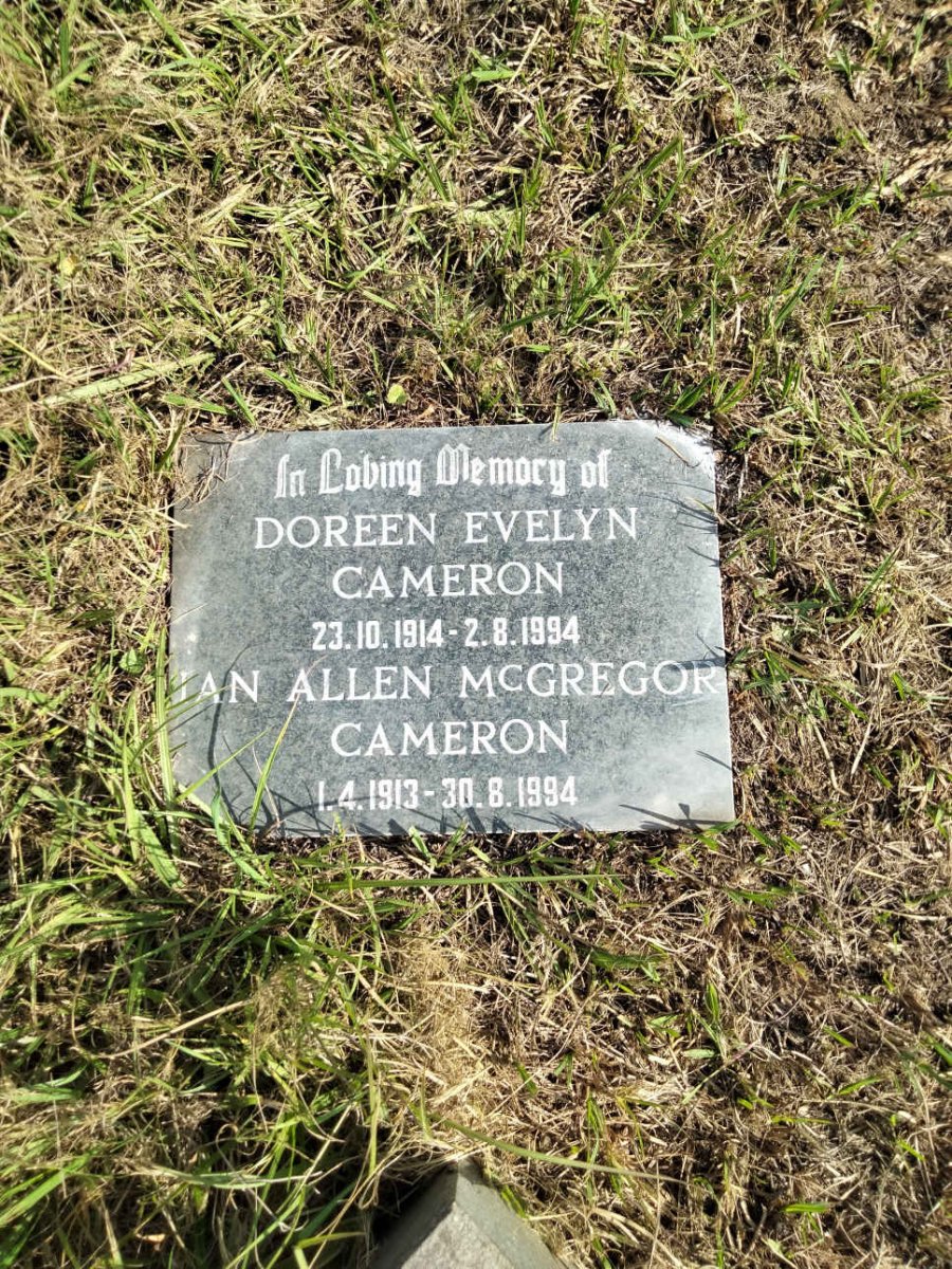 CAMERON Ian Allen McGregor 1913-1994 & Doreen Evelyn 1914-1994