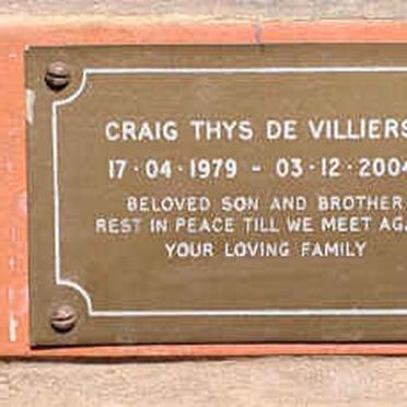 VILLIERS Craig Thys, de 1979-2004