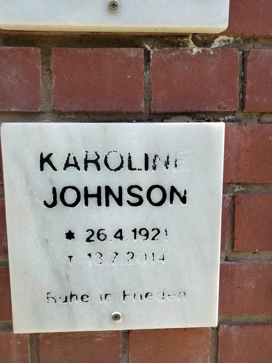 JOHNSON Karoline 1921-2014