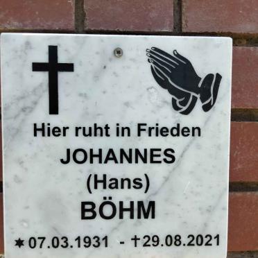 BOHM Johannes 1931-2021