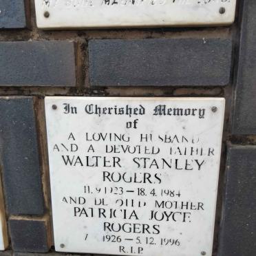 ROGERS Walter Stanley 1923-1984 &amp; Patricia Joyce 1926-1996