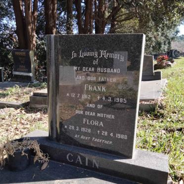 CAIN Frank 1912-1985 &amp; Flora 1928-1988