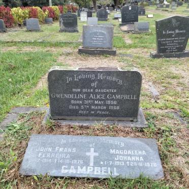 CAMPBELL John Frans Ferreira 1914-1976 &amp; Magdalena Johanna 1913-1976 :: CAMPBELL Gwendeline Alice 1956-1968 