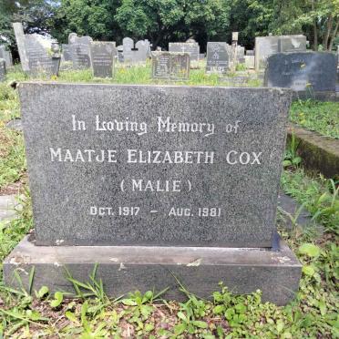 COX Maatje Elizabeth 1917-1981
