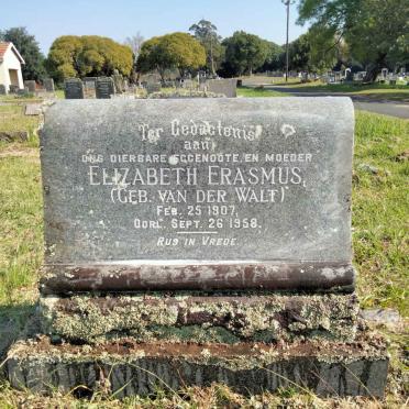 ERASMUS Elizabeth nee VAN DER WALT 1907-1958
